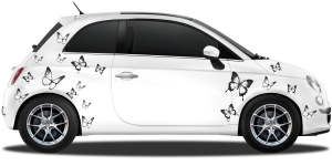 Auto Klebefolie Schmetterlingsschwarm | Frei platzierbares Set