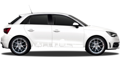 Autoaufkleber Skyline Dortmund | Set für beide Fahrzeugseiten
