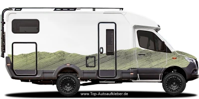 Autoaufkleber Bergwelt Schraffur | Set für beide Fahrzeugseiten