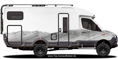 Autoaufkleber Bergwelt Schraffur | Set für beide Fahrzeugseiten