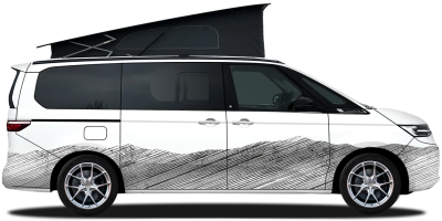 Autoaufkleber Bergwelt Schraffur | Set für beide Fahrzeugseiten