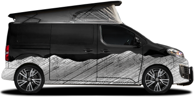 Autoaufkleber Bergwelt Schraffur | Set für beide Fahrzeugseiten