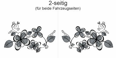 Autoaufkleber Blumendesign | Set für beide Fahrzeugseiten