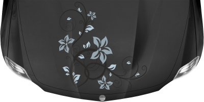 Autoaufkleber Blumenornament auf dunkler Motorhaube