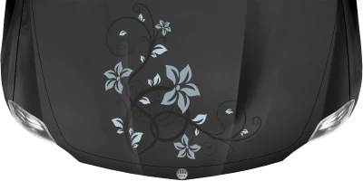 Autoaufkleber Blumenornament auf dunkler Motorhaube