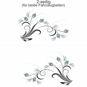Autoaufkleber Blumenornamente | Set für beide Fahrzeugseiten