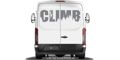 Mobile Preview: Autoaufkleber Climb Campervan