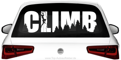 Mobile Preview: Autoaufkleber Climb Heckscheibe