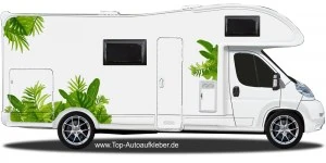 Mobile Preview: Wohnmobilaufkleber Dschungel Pflanzen