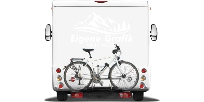 Autoaufkleber Eigenes Motiv einfarbig auf hellem Heck eines Kastenwagens - Ansicht Farbauswahl