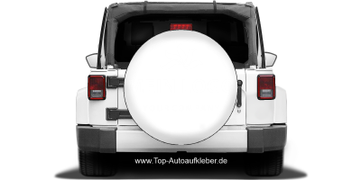 Autoaufkleber Einfarbiges Firmenlogo auf heller Ersatzradabdeckung