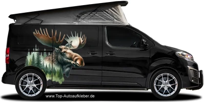 Autoaufkleber Eurasischer Elch auf dunklem Van