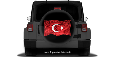 Autoaufkleber Fahne der Türkei auf Reserveradabdeckung