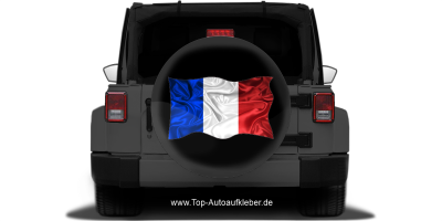 Autoaufkleber Fahne von Frankreich auf Reserveradabdeckung