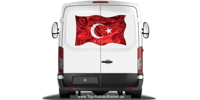 Autoaufkleber Flagge der Türkei auf Heck von Wohnmobil oder Caravan