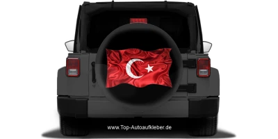 Autoaufkleber Flagge der Türkei auf Reserveradabdeckung