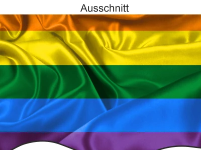 Autoaufkleber Flagge vom Regenbogenland - Ansicht Ausschnitt