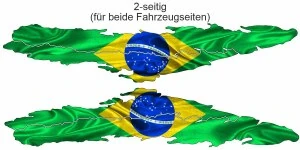 Autoaufkleber Flagge von Brasilien | Set für beide Fahrzeugseiten