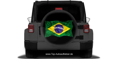 Autoaufkleber Flagge von Brasilien auf Reserveradabdeckung