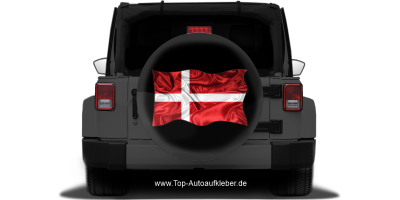 Autoaufkleber Flagge von Dänemark auf Reserveradabdeckung