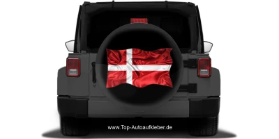 Autoaufkleber Flagge von Dänemark auf Reserveradabdeckung