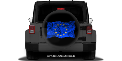 Autoaufkleber Flagge von Europa auf Reserveradabdeckung