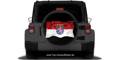 Autoaufkleber Flagge von Hessen auf Reserveradabdeckung