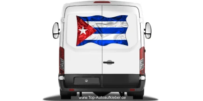 Autoaufkleber Flagge von Kuba auf Heck von Wohnmobil oder Caravan