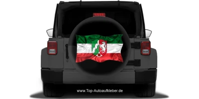 Autoaufkleber Flagge von Nordrhein-Westfahlen auf Reserveradabdeckung