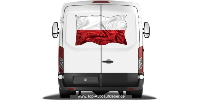 Autoaufkleber Flagge von Polen auf Heck von Wohnmobil oder Caravan
