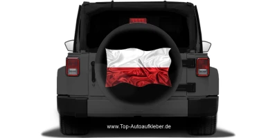 Autoaufkleber Flagge von Polen auf Reserveradabdeckung