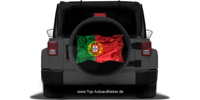 Autoaufkleber Flagge von Portugal auf Reserveradabdeckung