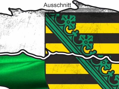 Autoaufkleber Flagge von Sachsen - Ansicht Ausschnitt