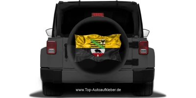 Autoaufkleber Flagge von Sachsen-Anhalt auf Reserveradabdeckung