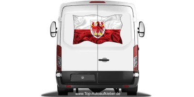 Autoaufkleber Flagge von Südtirol auf Heck von Wohnmobil oder Caravan