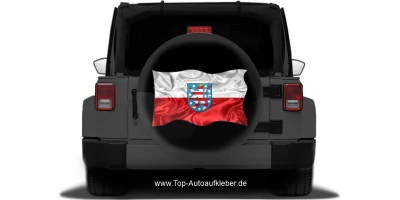 Autoaufkleber Flagge von Thüringen auf Reserveradabdeckung