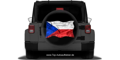 Autoaufkleber Flagge von Tschechien auf Reserveradabdeckung