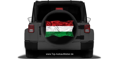Autoaufkleber Flagge von Ungarn auf Reserveradabdeckung