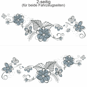 Autoaufkleber Großes Blumenornament | Set für beide Fahrzeugseiten