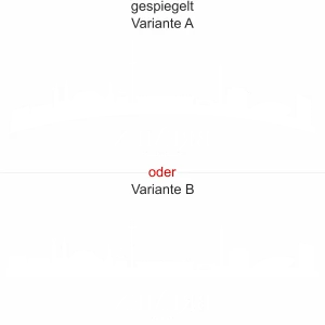 Silhouette von Bremen als Autosticker für die Heckscheibe - Ansicht Ausrichtung mit Farbauswahl und Variante