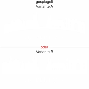 Magdeburger Skyline als Aufkleber für die Heckscheibe - Ansicht Ausrichtung mit Farbauswahl und Variante
