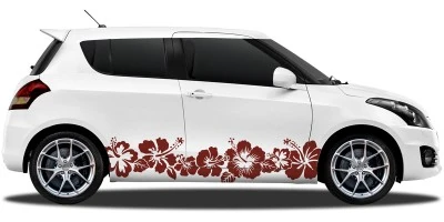Mobile Preview: Autoaufkleber mit Hibiskus Hippie Blumen für beide Seiten