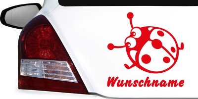 Namensaufkleber Marienkäfer mit Wunschnamen