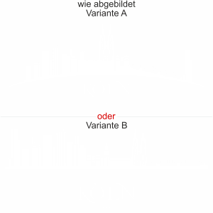 Skyline von Köln als Aufkleber für die Motorhaube - Ansicht Ausrichtung mit Farbauswahl und Variante