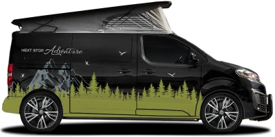 Autoaufkleber NEXT STOP Adventure | Set für beide Fahrzeugseiten