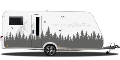 Autoaufkleber NEXT STOP Adventure | Set für beide Fahrzeugseiten