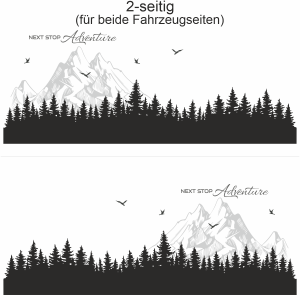 Autoaufkleber NEXT STOP Adventure | Set für beide Fahrzeugseiten