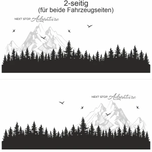 Autoaufkleber NEXT STOP Adventure | Set für beide Fahrzeugseiten