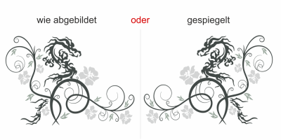 Autoaufkleber Ornament mit Drachen | Set für beide Fahrzeugseiten