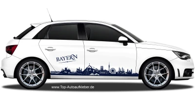 Autoaufkleber Skyline Bayern | Set für beide Fahrzeugseiten